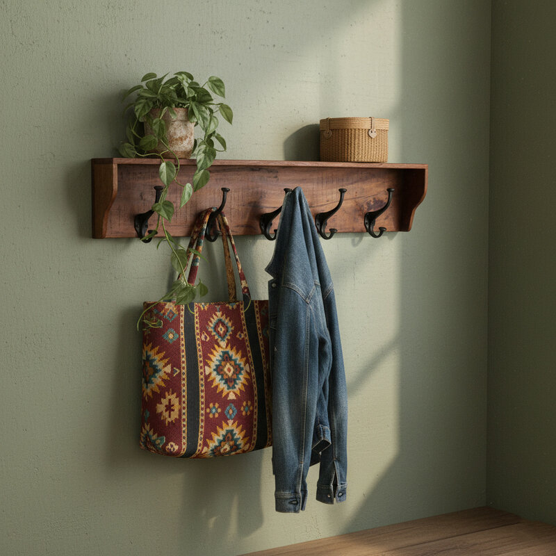 Raw Materials-collectie Factory Old-Style Wall Coat Rack - FSC Recycled Wood