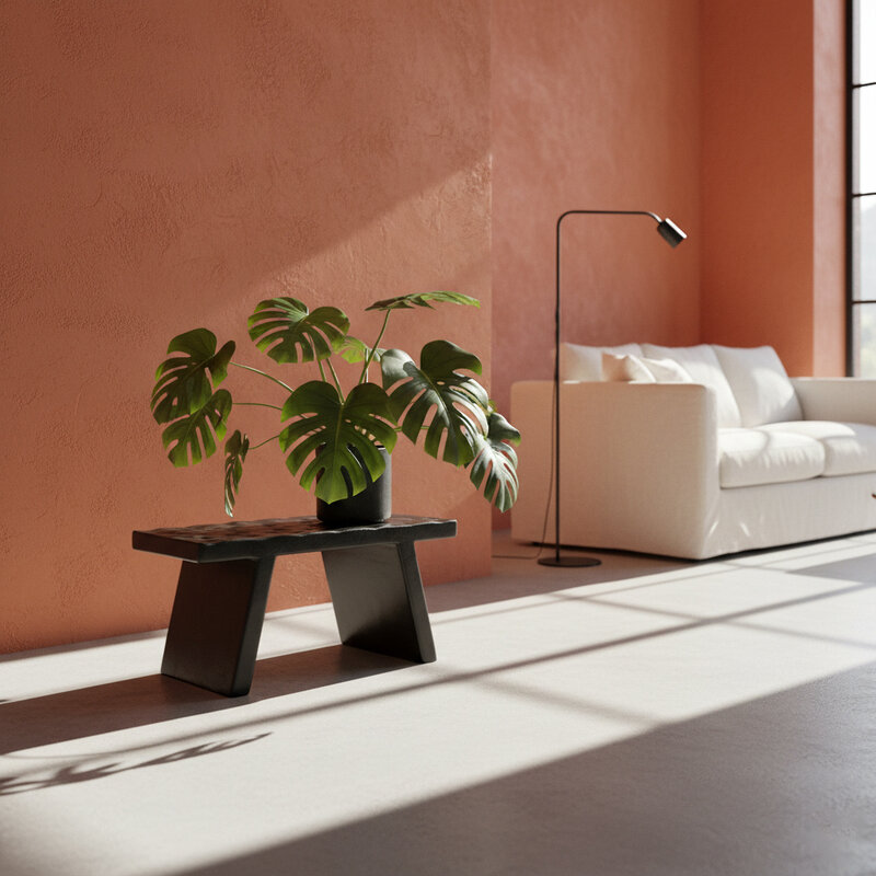 Raw Materials-collectie Black mango wood side table/stool - 40x25x20 cm