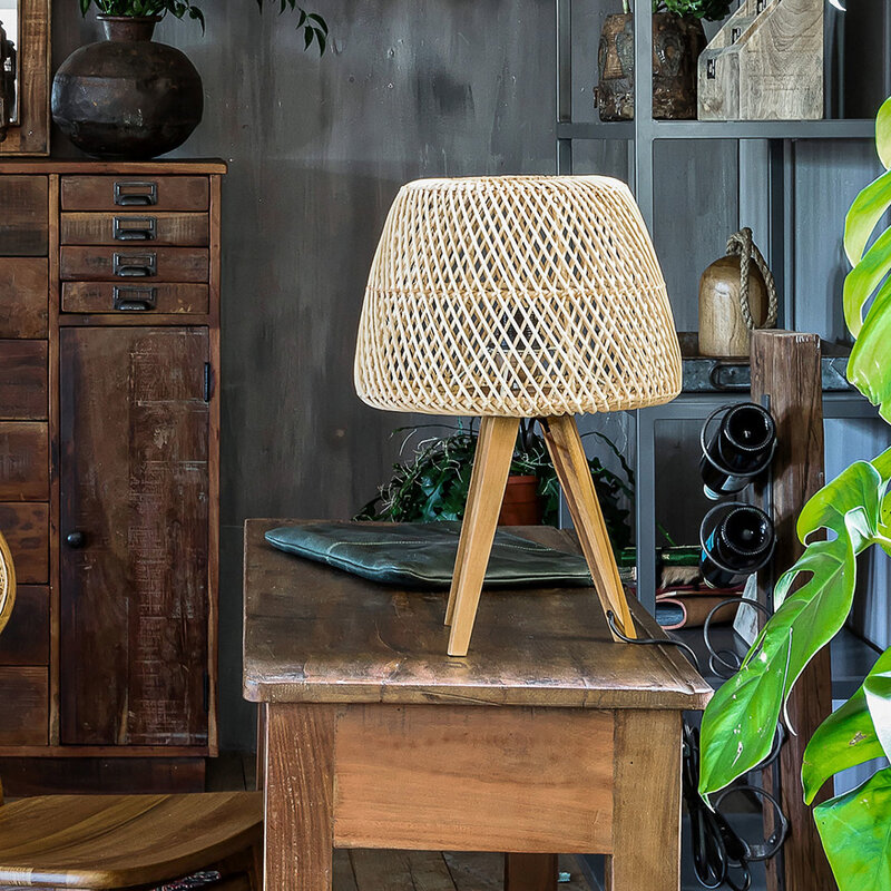 Raw Materials-collectie Maze rotan tafellamp