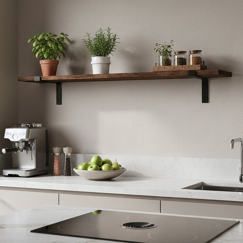 Raw Materials-collectie Factory wall shelf - FSC-recycled wood - 120 cm