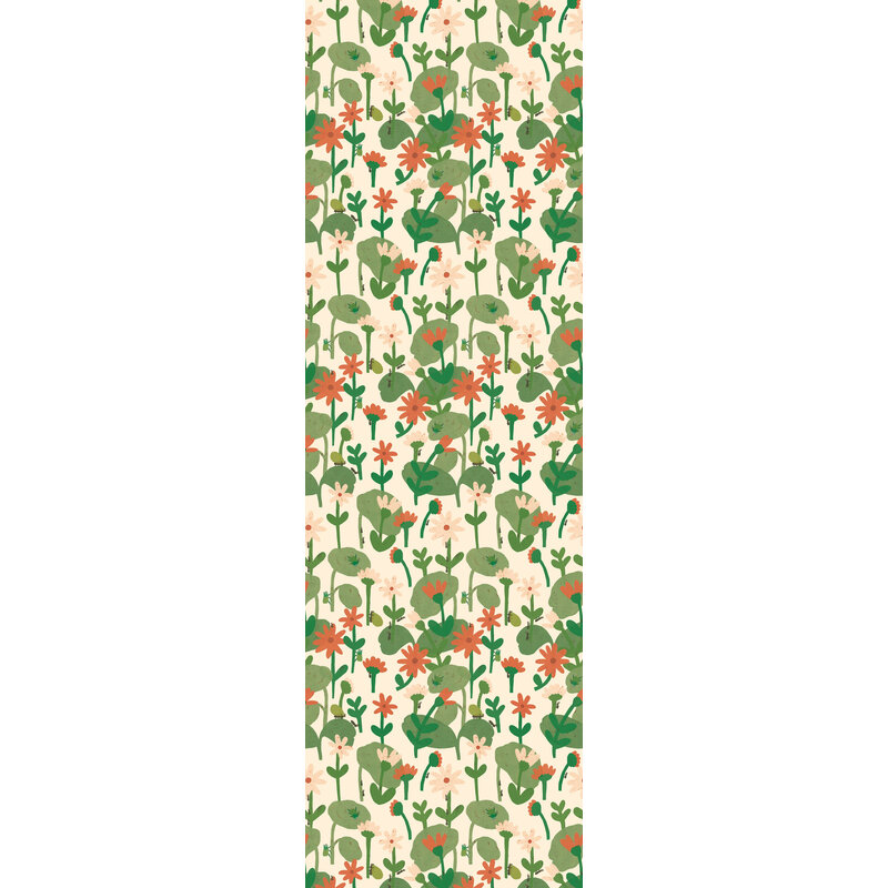 Meet Me at the Wall-collectie Blooming daisies – Warm white Wallpaper by Lotte Dirks | Into the Flowerfields Collection