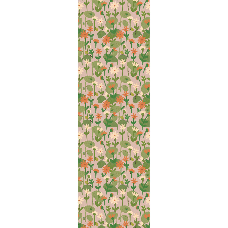 Meet Me at the Wall-collectie Blooming daisies –  Smokey pink Wallpaper by Lotte Dirks | Into the Flowerfields Collection