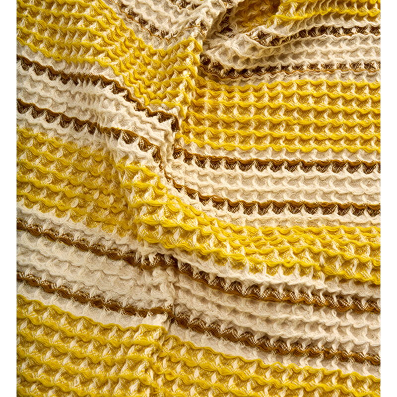 Madam Stoltz-collectie Wafel handdoek: geel gebroken wit