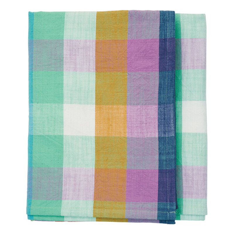 Madam Stoltz-collectie Checked cotton tablecloth Multi coloured