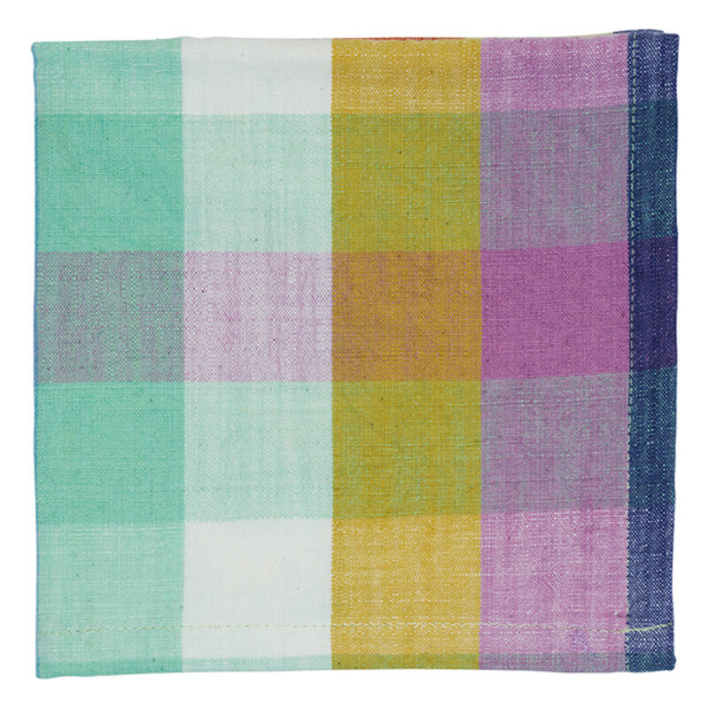 Madam Stoltz-collectie Checked cotton napkins Multi coloured