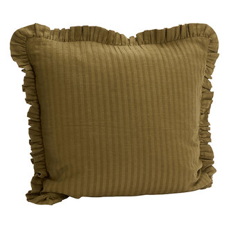 Madam Stoltz Kussenhoes met ruches Tapenade