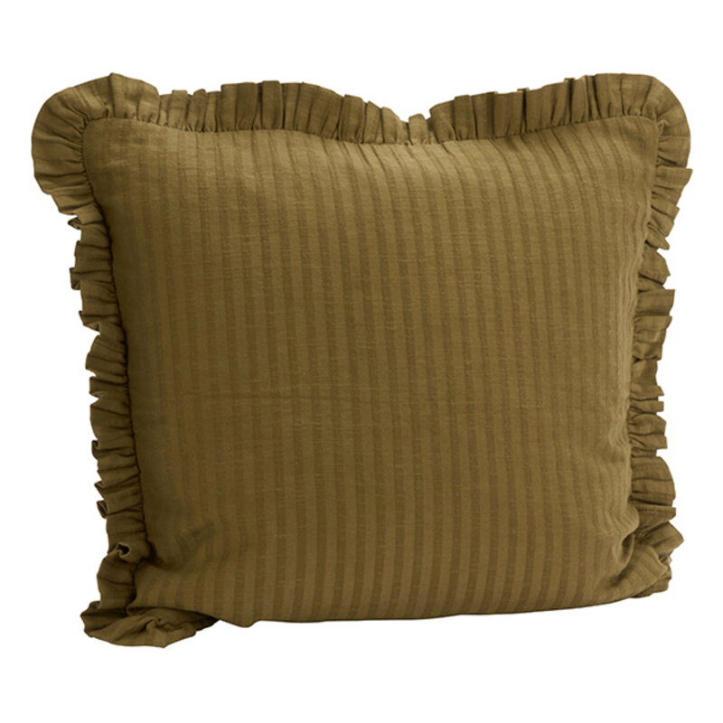 Madam Stoltz-collectie Kussenhoes met ruches Tapenade