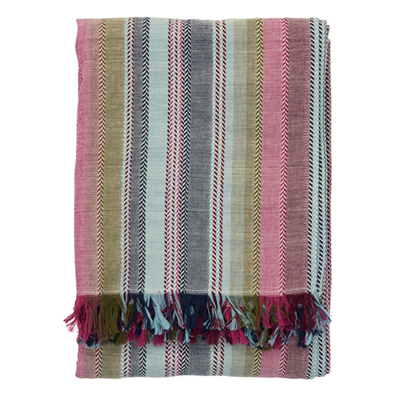 Madam Stoltz-collectie Striped hammam towel Pink multi coloured