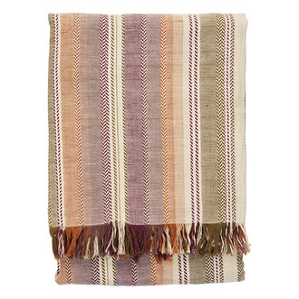 Madam Stoltz Striped hammam towel Burnt orange multi coloured