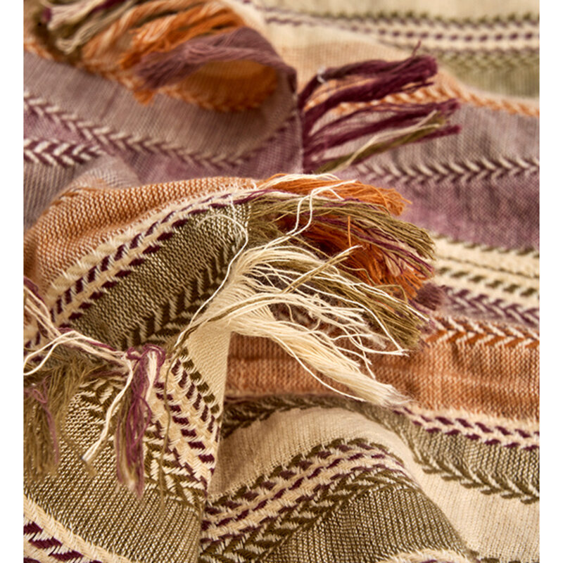 Madam Stoltz-collectie Gestreepte hamamhanddoek Verbrand oranje multicolour