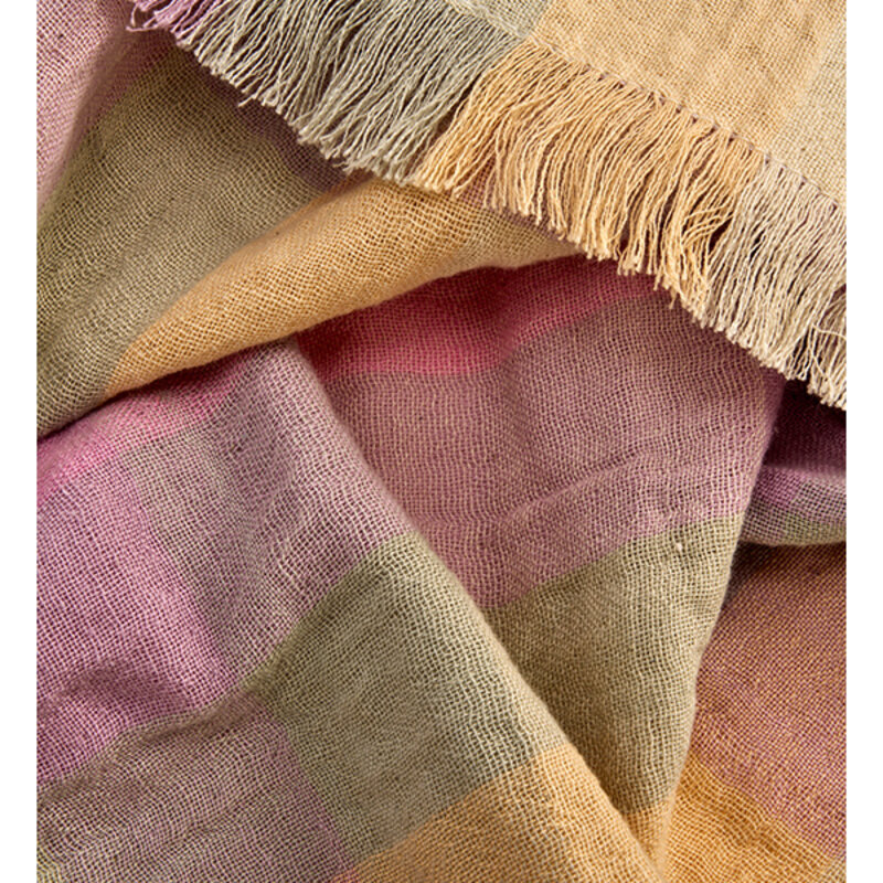 Madam Stoltz-collectie Checked hammam towel Pink multi coloured