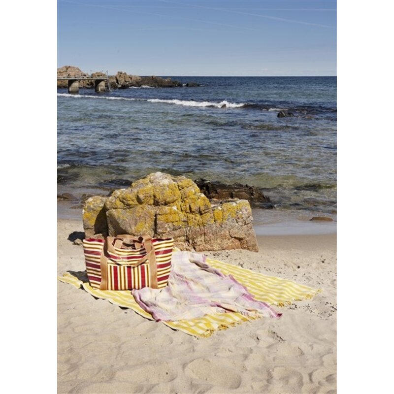 Madam Stoltz-collectie Checked hammam towel Pink multi coloured