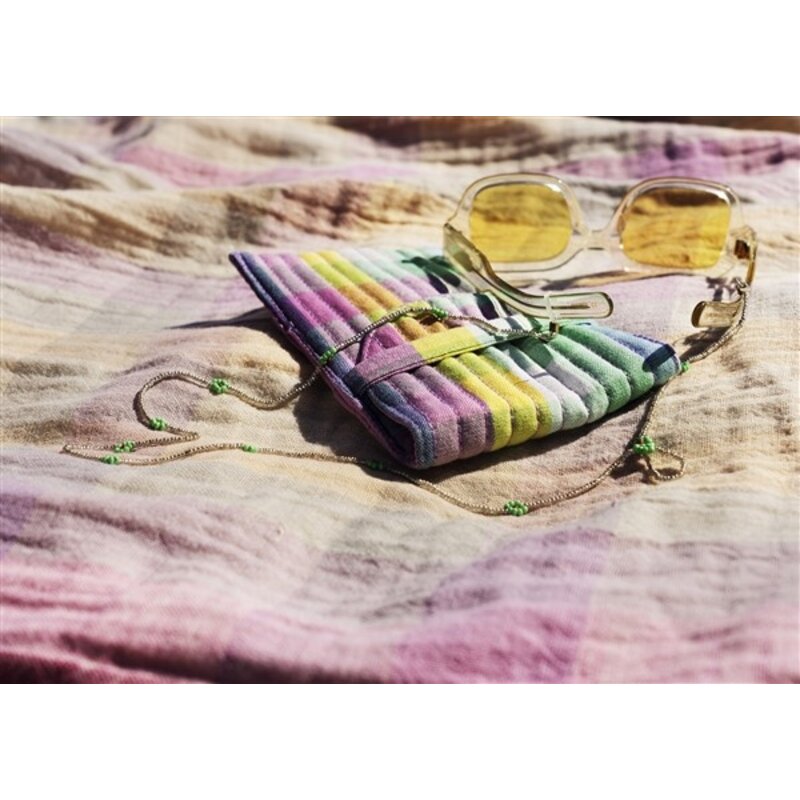 Madam Stoltz-collectie Geruite hamamhanddoek Roze multicolour