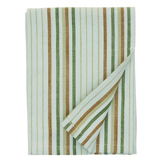 Madam Stoltz Striped kitchen towel Mint, tapenade, green, sage