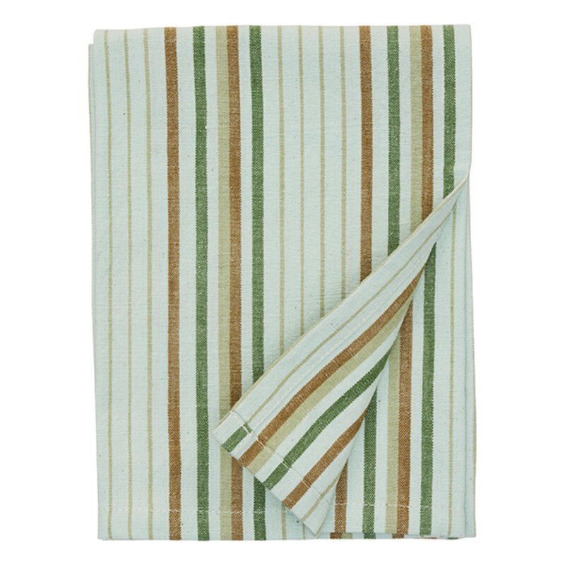 Madam Stoltz-collectie Striped kitchen towel Mint, tapenade, green, sage