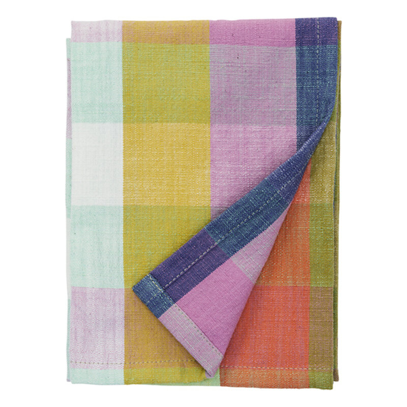 Madam Stoltz-collectie Checked kitchen towel Multi coloured