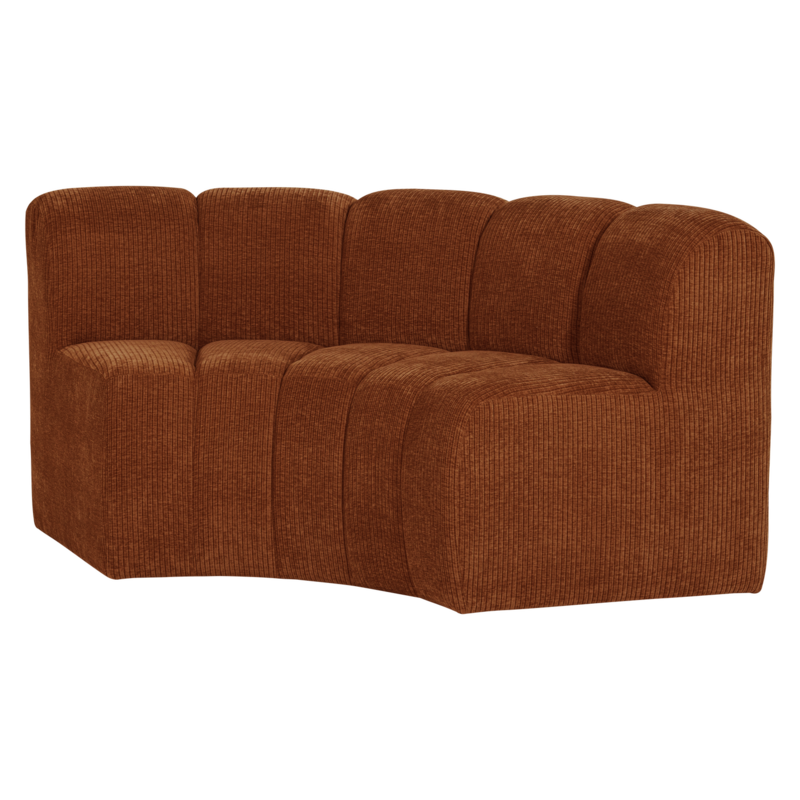 WOOOD-collectie Mojo Eetbank Halfronde Hoek Rugleuning Rib Roestbruin [Fsc]