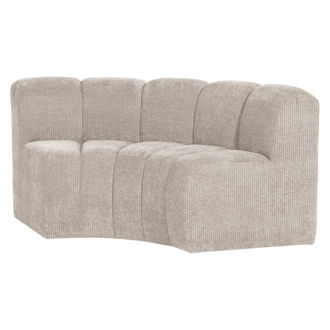 WOOOD Mojo Eetbank Halfronde Hoek Rugleuning Rib Ecru [Fsc]