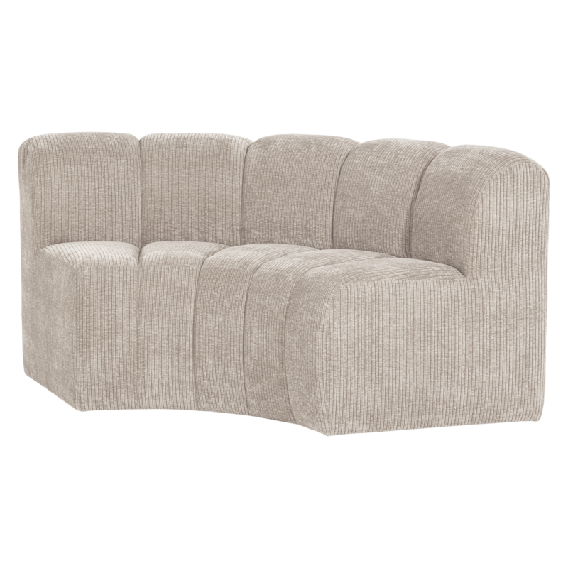 WOOOD-collectie Mojo Eetbank Halfronde Hoek Rugleuning Rib Ecru [Fsc]