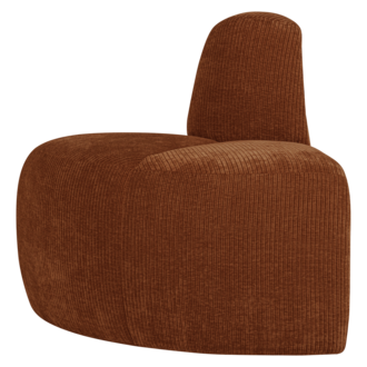 WOOOD Mojo Eetbank Hoek Rond Rugleuning Ribstof Roestbruin [Fsc]