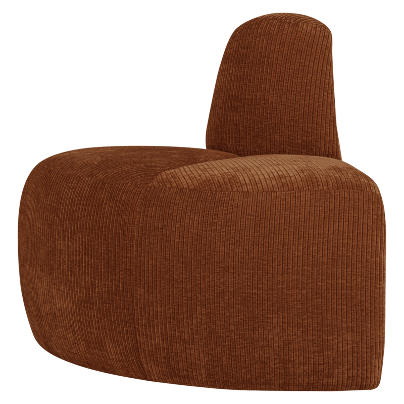 WOOOD-collectie Mojo Eetbank Hoek Rond Rugleuning Ribstof Roestbruin [Fsc]