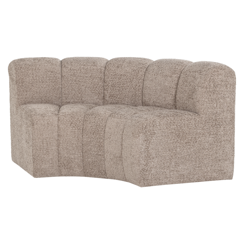 WOOOD-collectie Mojo Eetbank Halfronde Hoek Rugleuning Wollig D.Zand [Fsc]