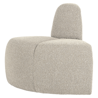 WOOOD Mojo Eetbank Hoek Rond Rugleuning Boucle Beige Melange [Fsc]