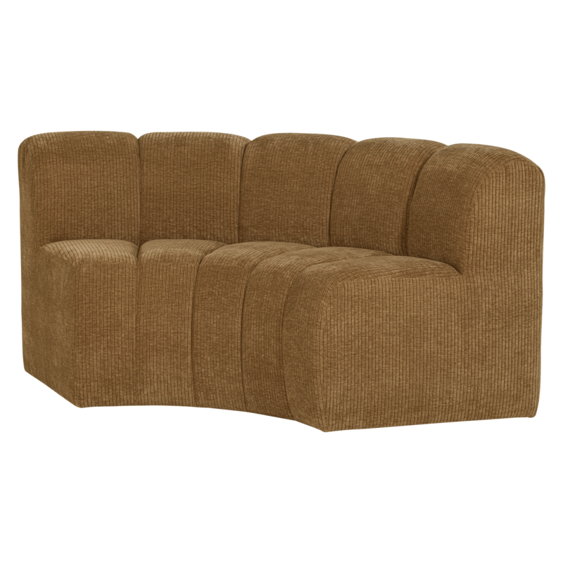 WOOOD-collectie Mojo Eetbank Halfronde Hoek Rugleuning Rib Honinggeel [Fsc]