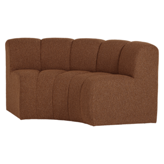 WOOOD Mojo Eetbank Halfronde Hoek Leuning Boucle Roestbruin [Fsc]