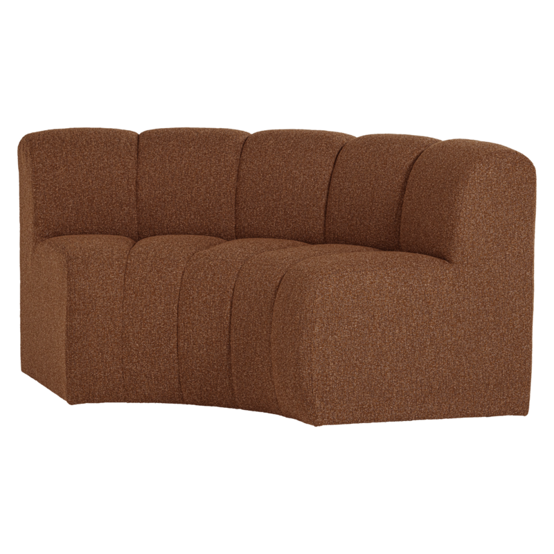 WOOOD-collectie Mojo Eetbank Halfronde Hoek Leuning Boucle Roestbruin [Fsc]