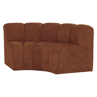 WOOOD Mojo Eetbank Halfronde Hoek Leuning Wollig Roestbruin [Fsc]