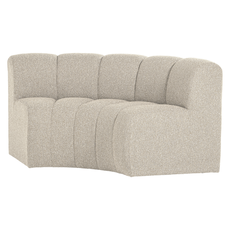 WOOOD-collectie Mojo Eetbank Halfronde Hoek Rugleuning Boucle Beige [Fsc]