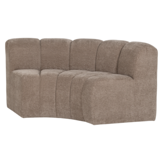 WOOOD Mojo Eetbank Halfronde Hoek Rugleuning Rib Donkerzand [Fsc]