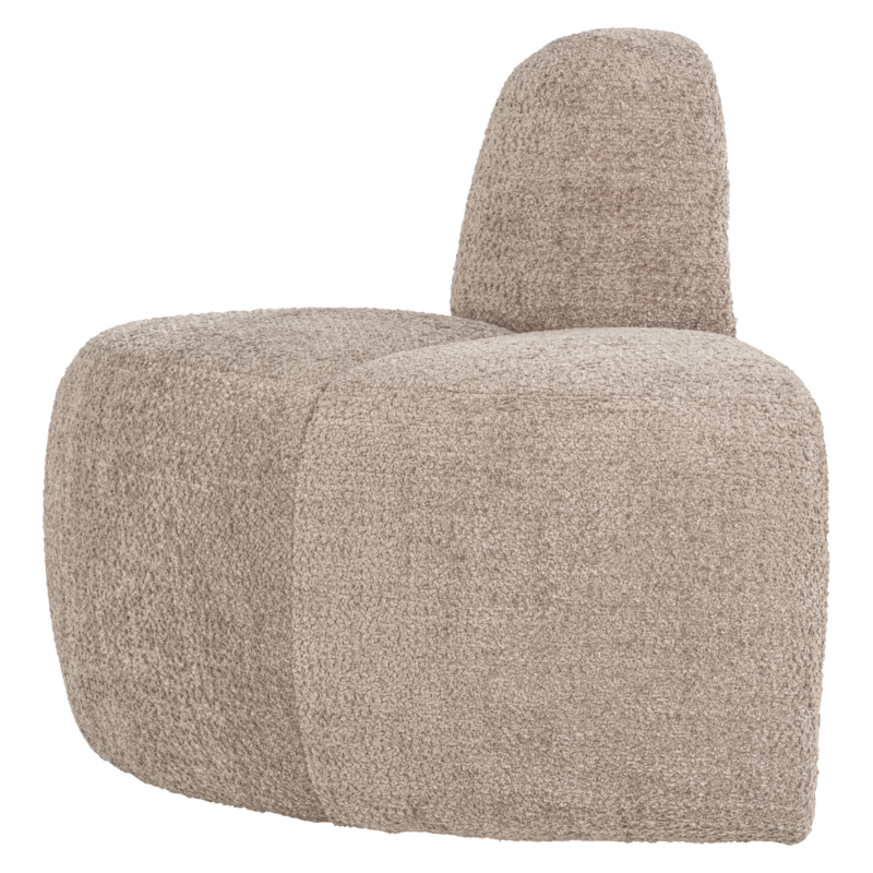 WOOOD-collectie Mojo Eetbank Hoek Rond Rugleuning Wollig Donkerzand [Fsc]