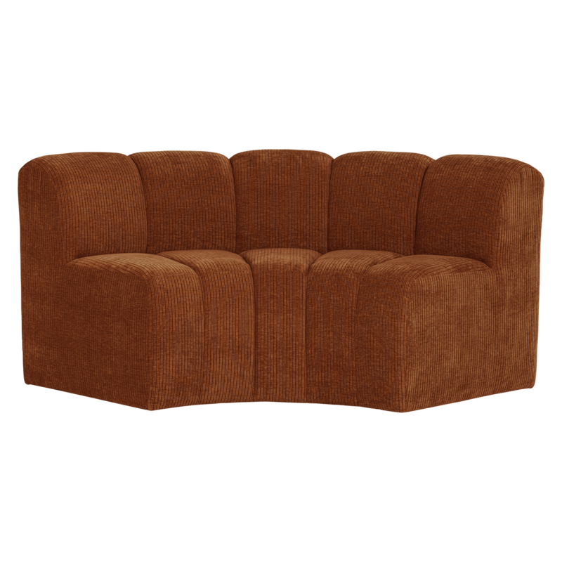 WOOOD-collectie Mojo Eetbank Halfronde Hoek Rugleuning Rib Roestbruin [Fsc]