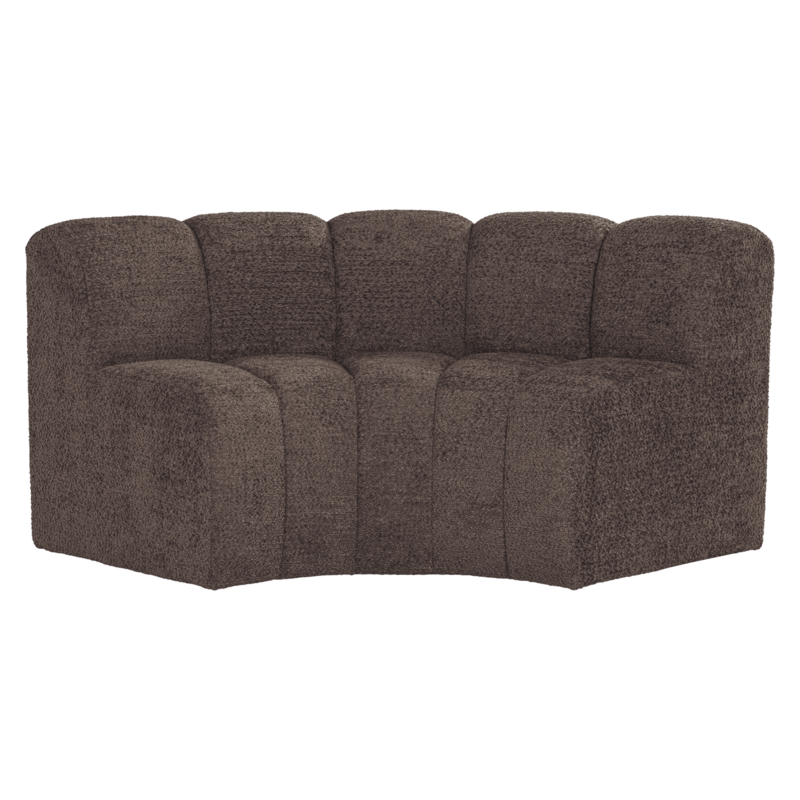 WOOOD-collectie Mojo Eetbank Halfronde Hoek Rugleuning Wollig Bruin [Fsc]