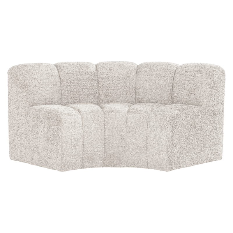 WOOOD-collectie Mojo Eetbank Halfronde Hoek Rugleuning Wollig Ecru [Fsc]