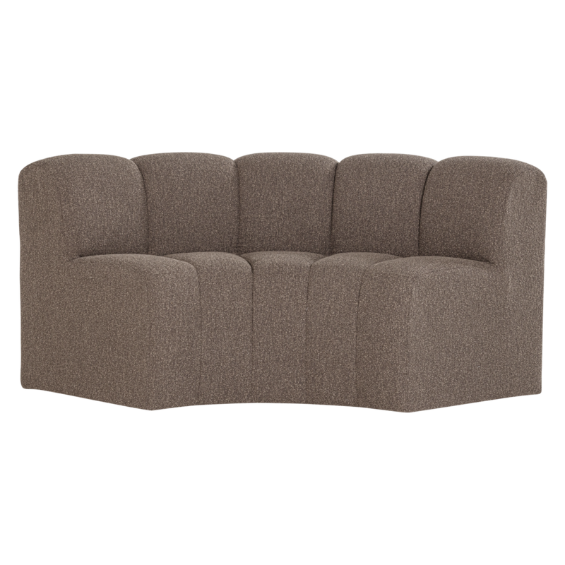 WOOOD-collectie Mojo Eetbank Halfronde Hoek Rugleuning Boucle Bruin [Fsc]