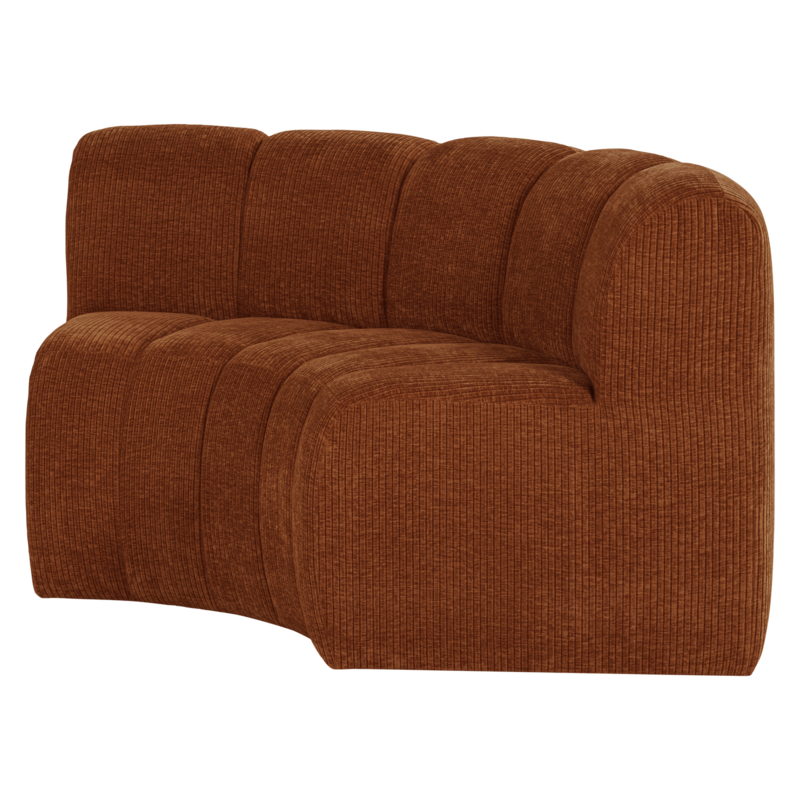 WOOOD-collectie Mojo Eetbank Halfronde Hoek Rugleuning Rib Roestbruin [Fsc]