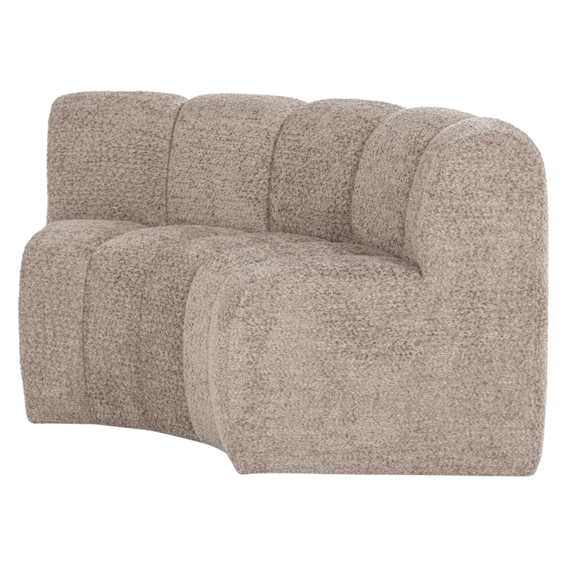 WOOOD-collectie Mojo Eetbank Halfronde Hoek Rugleuning Wollig D.Zand [Fsc]