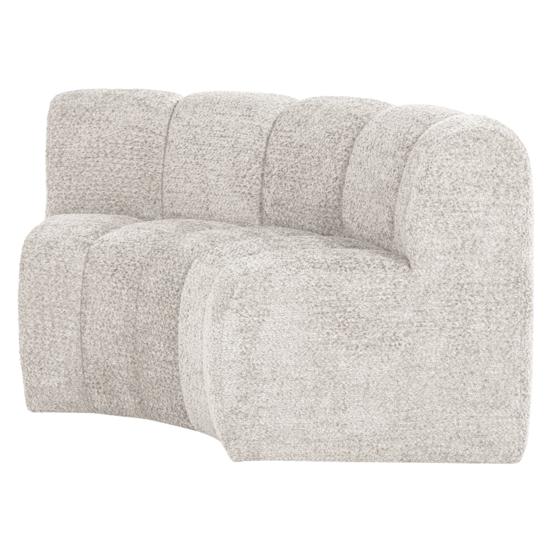 WOOOD-collectie Mojo Eetbank Halfronde Hoek Rugleuning Wollig Ecru [Fsc]