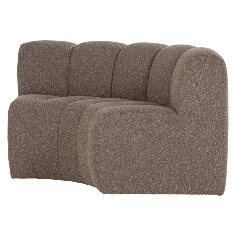 WOOOD-collectie Mojo Eetbank Halfronde Hoek Rugleuning Boucle Bruin [Fsc]