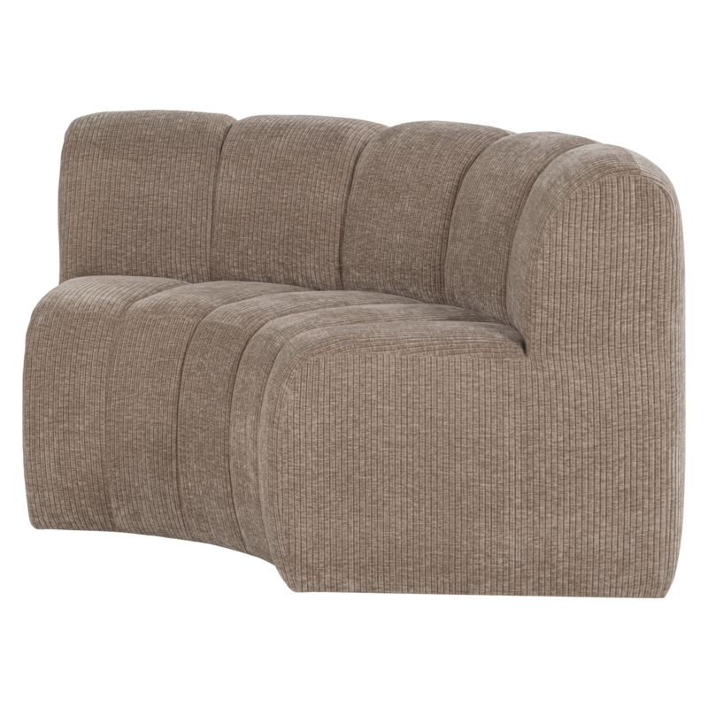 WOOOD-collectie Mojo Eetbank Halfronde Hoek Rugleuning Rib Donkerzand [Fsc]