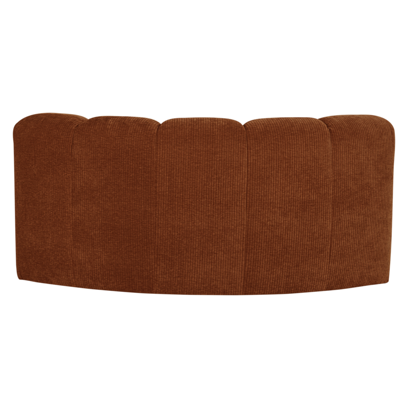 WOOOD-collectie Mojo Eetbank Halfronde Hoek Rugleuning Rib Roestbruin [Fsc]