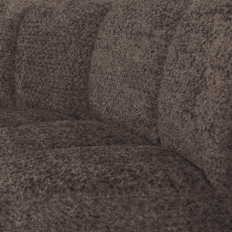 WOOOD-collectie Mojo Eetbank Halfronde Hoek Rugleuning Wollig Bruin [Fsc]