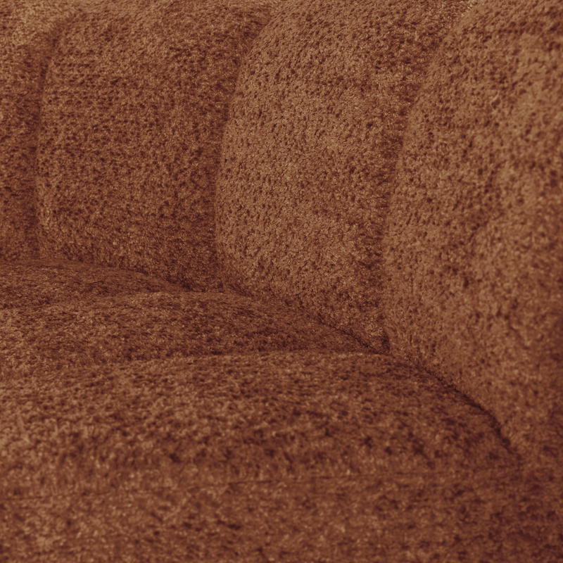 WOOOD-collectie Mojo Eetbank Halfronde Hoek Leuning Wollig Roestbruin [Fsc]