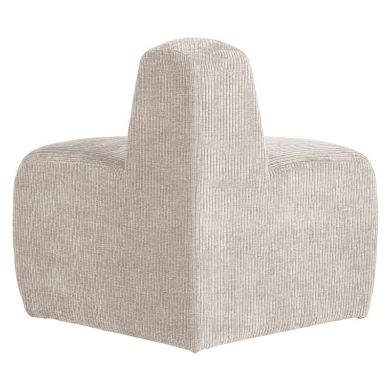 WOOOD-collectie Mojo Eetbank Hoek Rond Rugleuning Ribstof Ecru [Fsc]