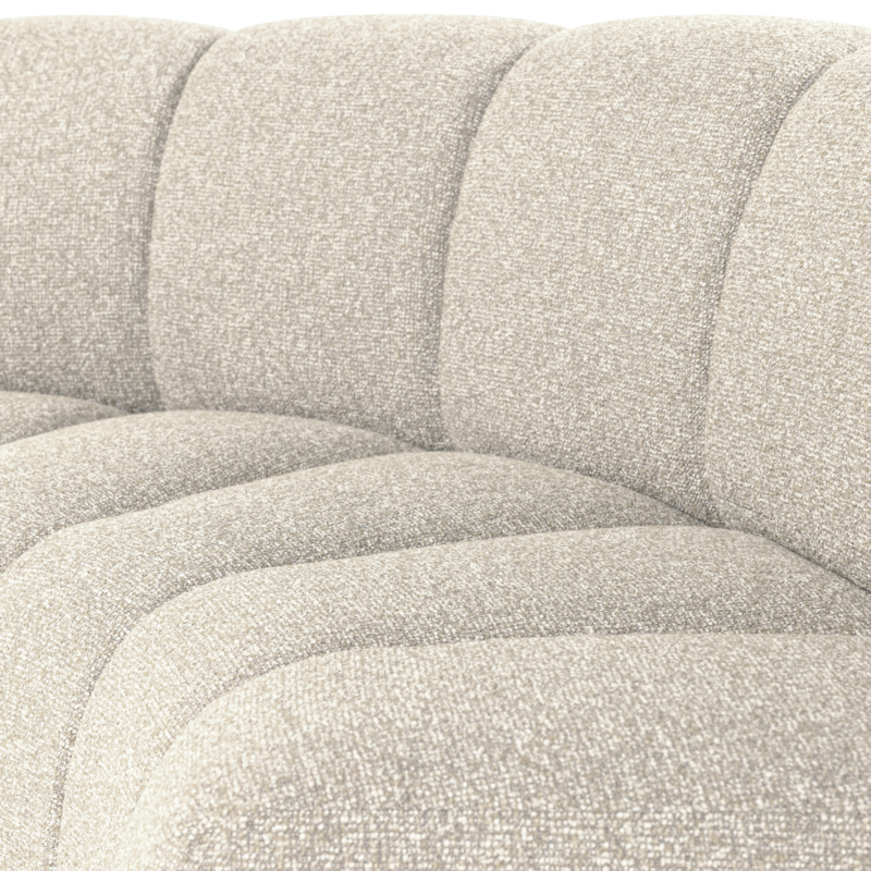 WOOOD-collectie Mojo Eetbank Halfronde Hoek Rugleuning Boucle Beige [Fsc]