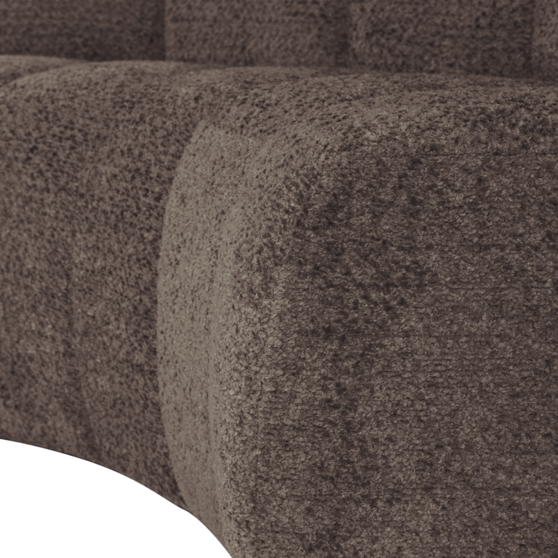 WOOOD-collectie Mojo Eetbank Halfronde Hoek Rugleuning Wollig Bruin [Fsc]