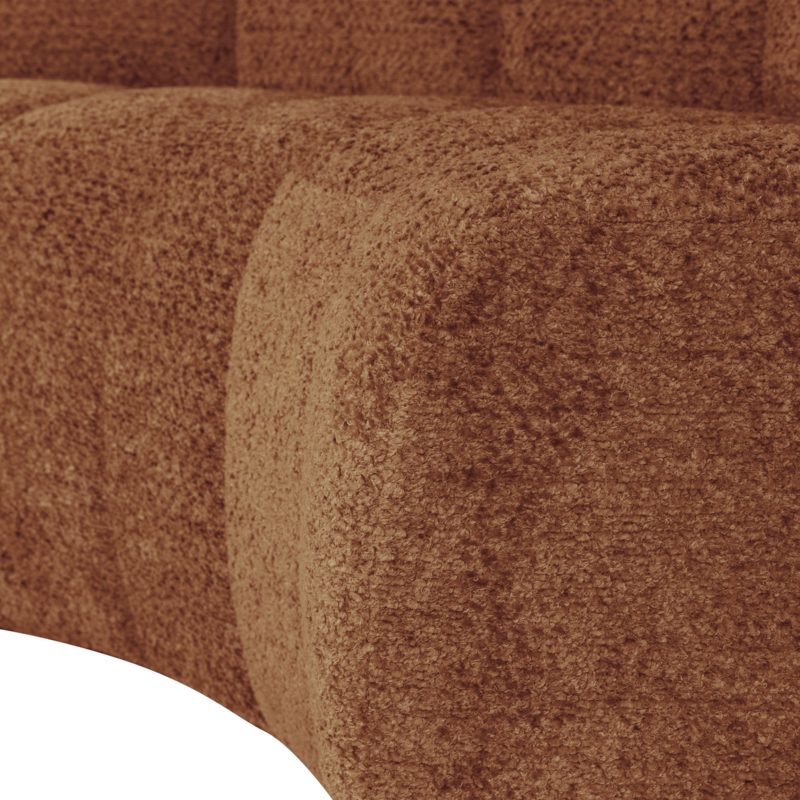 WOOOD-collectie Mojo Eetbank Halfronde Hoek Leuning Wollig Roestbruin [Fsc]